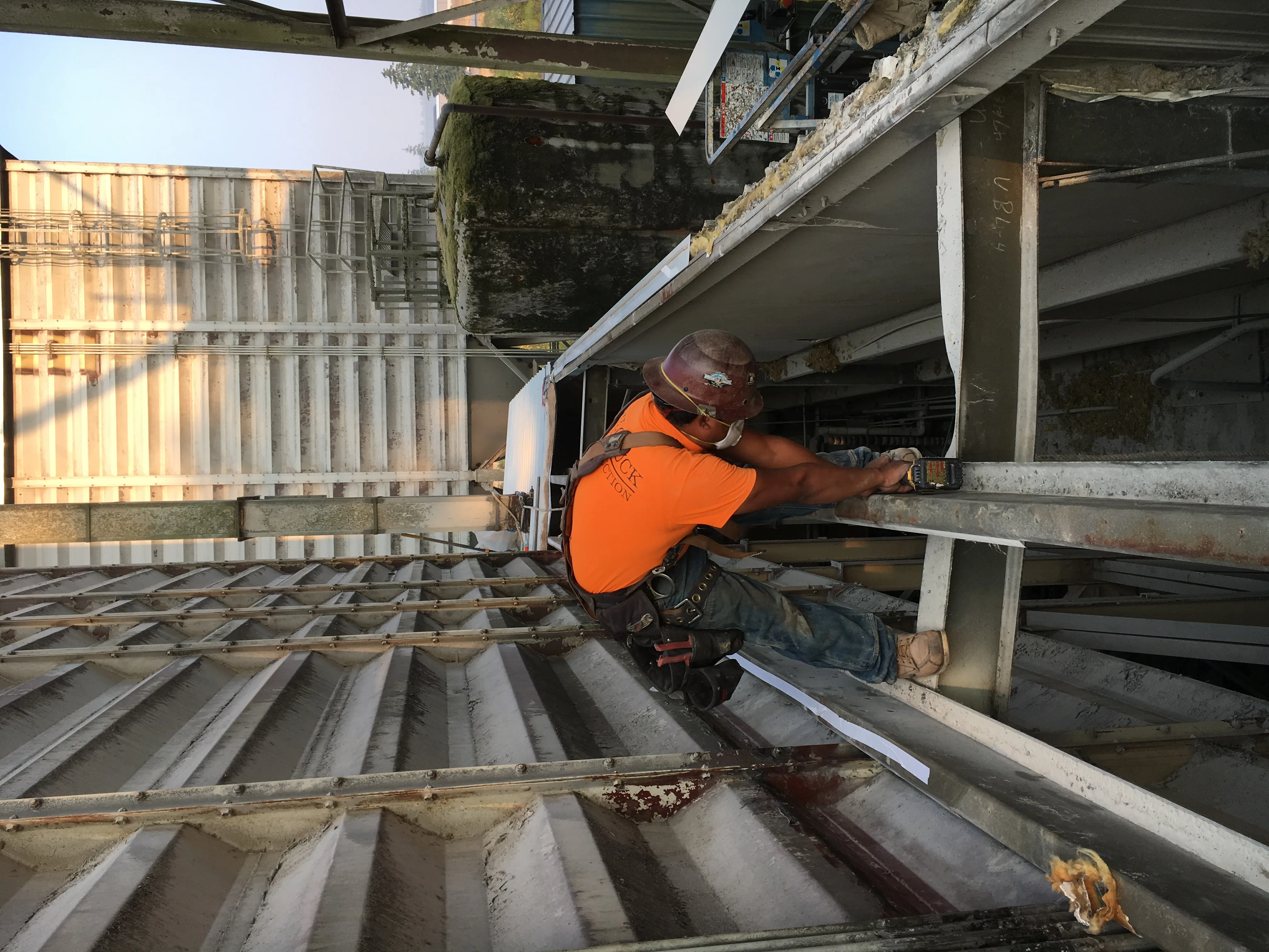 Farm building construction with metal siding