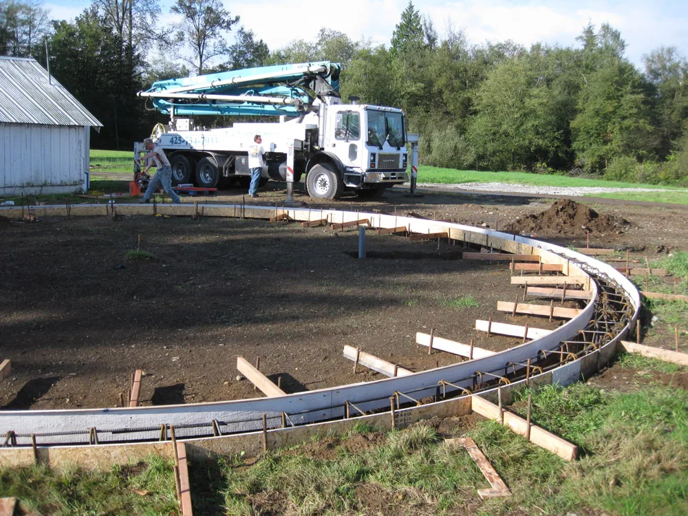 Completed site work with utilities and access roads